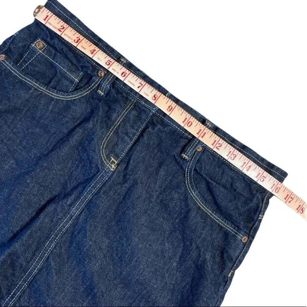 J.Crew Crinkle Effect Blue Denim  Jean Mini Skirt Size S